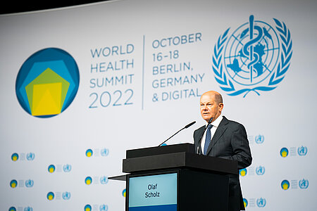 Photo Olaf Scholz, Keynote Speaker at WHS 2022